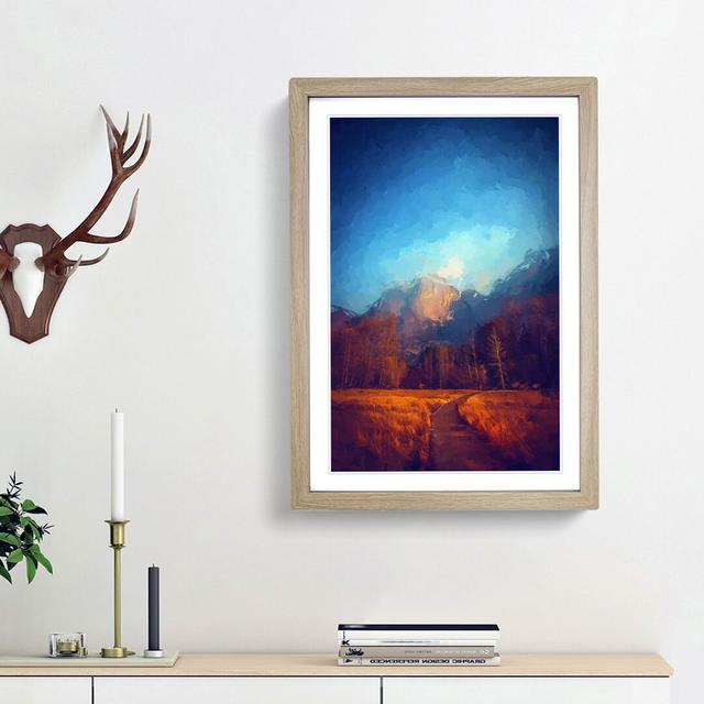 Mountain Path in Abstract - Picture Frame Painting Print East Urban Home Frame Option: Oak Framed, Size: 48cm H x 36cm W x 2cm D on Productcaster.