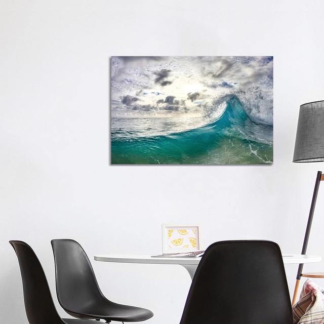 Aqua Fold by Sean Davey - Gallery-Wrapped Canvas Giclée on Canvas Beachcrest Home Format: Canvas, Size: 66.04cm H x 101.6cm W x 1.905cm D on Productcaster.