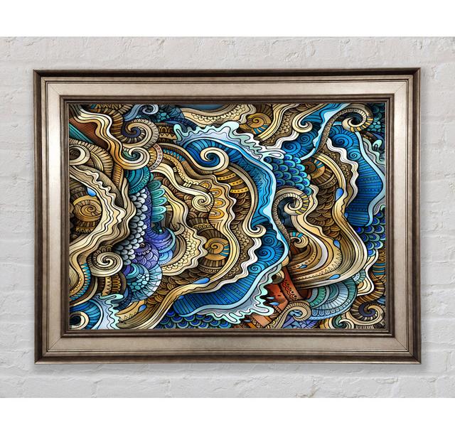 Ripples And Swirly Dots Framed Print Bright Star Size: 42cm H x 59.7cm W on Productcaster.