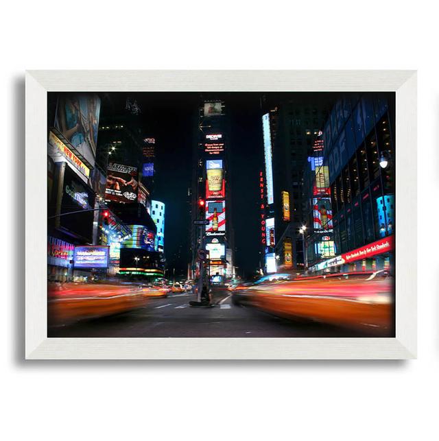 Ivana Times Square Yellow Cab Blur - Single Picture Frame Art Prints Latitude Run Size: 42cm H x 59.7cm W x 10cm D on Productcaster.