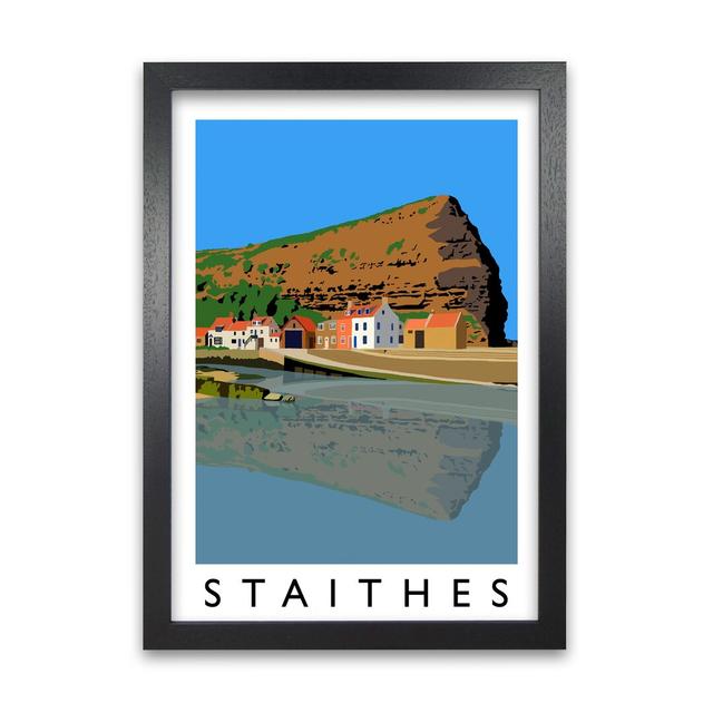 Staithes by Richard O'Neill - Single Picture Frame Print 17 Stories Size: 594 cm H x 42 cm W x 3 cm D, Frame Options: Black on Productcaster.