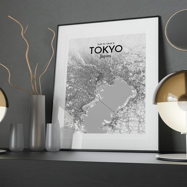 Tokyo City Map in Tones - Unframed Graphic Art Borough Wharf Size: 20cm H x 16cm W x 0.05cm D on Productcaster.