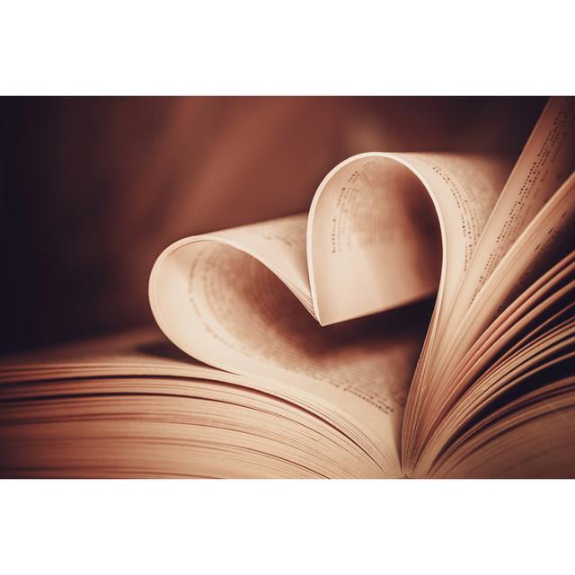 Heart Book Page by Pirotehnik - Wrapped Canvas Print 17 Stories Size: 51cm H x 76cm W on Productcaster.