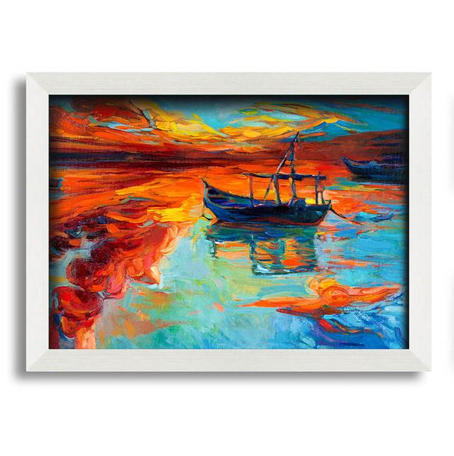 Kilding Row Boat on the Horizon of Colour - Single Picture Frame Art Prints Breakwater Bay Size: 21cm H x 29.7cm W x 10cm D on Productcaster.