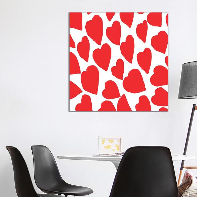 Red Hearts by Art Mirano - Wrapped Canvas Print Metro Lane Size: 93.98cm H x 93.98cm W x 1.905cm D on Productcaster.