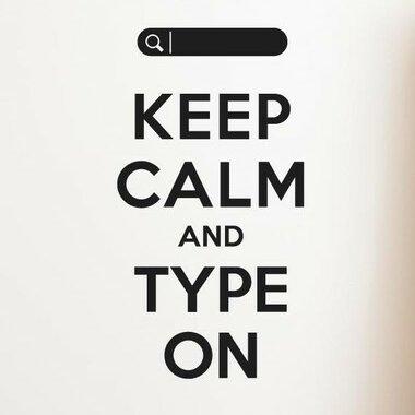 Keep Calm And Type On Wall Sticker 17 Stories Size: Medium, Colour: Black on Productcaster.