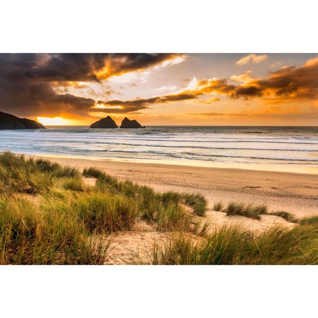 Holywell Bay Sunset House of Hampton Size: 51cm H x 76cm W x 3.8cm D on Productcaster.