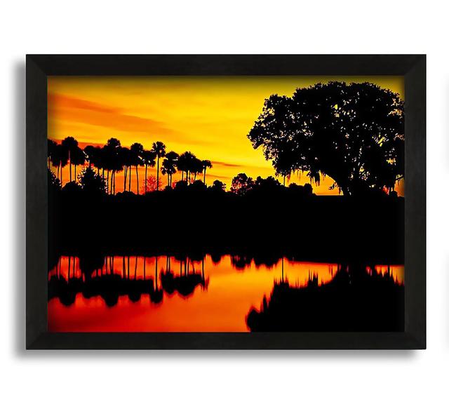 Beautiful Orange River Reflections - Picture Frame Graphic Art on Canvas Brayden Studio Size: 30cm H x 42cm W x 10cm D on Productcaster.