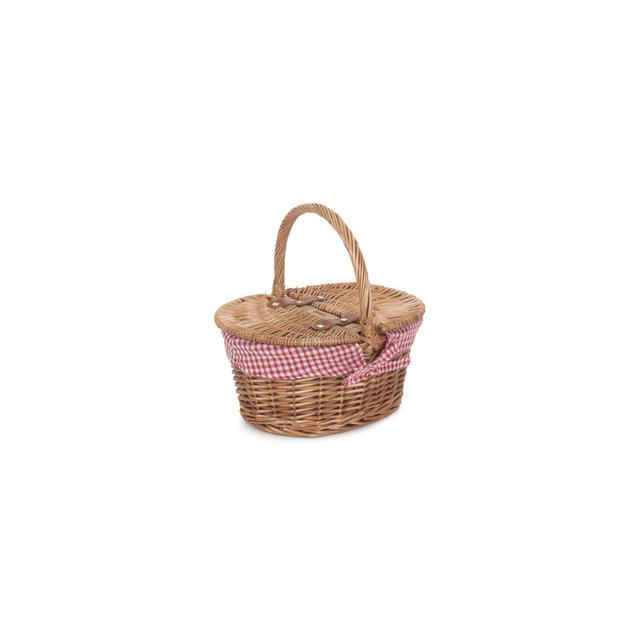 Wicker Child sized Picnic Basket with Lining August Grove Colour: Red on Productcaster.