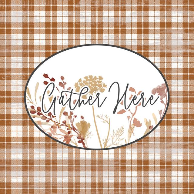 Harvest Gather Here Plaid - Wrapped Canvas Graphic Art Brambly Cottage Size: 51cm H x 51cm W x 3.8cm D on Productcaster.