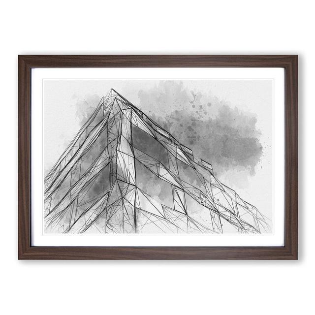 Architecture Sketch Vol.23 in Abstract - Picture Frame Drawing Print on MDF East Urban Home Frame Option: Walnut Framed, Size: 48cm H x 65cm W x 2cm D on Productcaster.