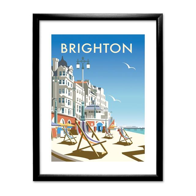 Brighton Beach by Dave Thompson Framed Vintage Advertisement East Urban Home Frame Colour: Black on Productcaster.