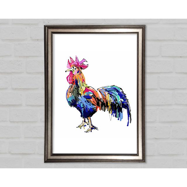 Rainbow Roostera - Einzelner Bilderrahmen Kunstdrucke Sommerallee Größe: 42 cm H x 29,7 cm B x 1,5 cm T, Format: Poster mit metallgrauem Rahmen on Productcaster.