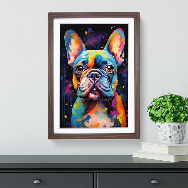 French Bulldog Informel Marlow Home Co. Format: Walnut Framed, Size: 46cm H x 34cm W on Productcaster.