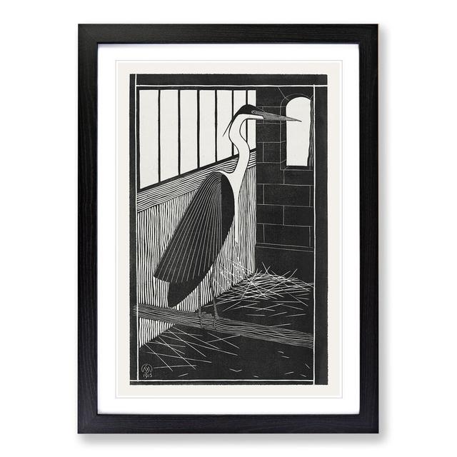 Giant Heron by Samuel De Mesquita - Picture Frame Painting East Urban Home Frame Option: Black Framed, Size: 65cm H x 48cm W x 2cm D on Productcaster.