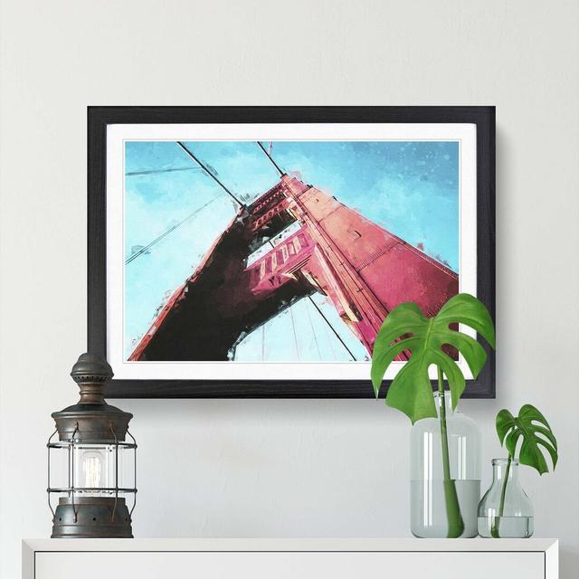 View of the Golden Gate Bridge in San Francisco - Picture Frame Graphic Art Print East Urban Home Frame Option: Black, Size: 40cm H x 60cm W x 2cm D on Productcaster.