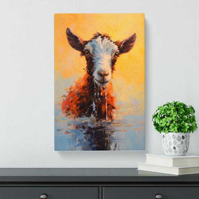 Goat Impressionism - Print Brambly Cottage Size: 50cm H x 35cm W x 3cm D on Productcaster.