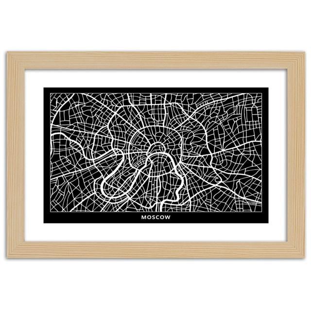 City Plan Moscow - Picture Frame Graphic Art Maturi Size: 70cm H x 100cm W x 2cm D on Productcaster.