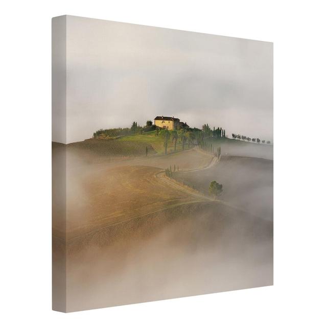 Morning Fog - Wrapped Canvas Graphic Art Print East Urban Home Size: 80cm H x 80cm W x 2cm D on Productcaster.