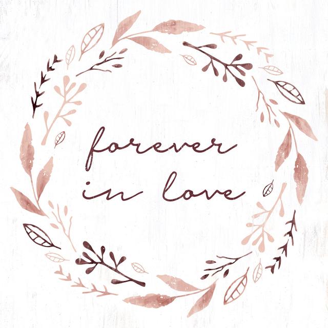 Forever In Love Leaf Wreath - Wrapped Canvas Print ClassicLiving Size: 30cm H x 30cm W x 3.8cm D on Productcaster.