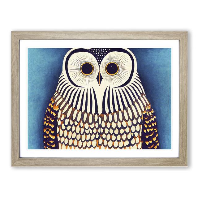 Edgy Owl - Picture Frame Graphic Art Alpen Home Size: 34cm H x 46cm W x 2cm D, Frame Colour: Oak Frame on Productcaster.