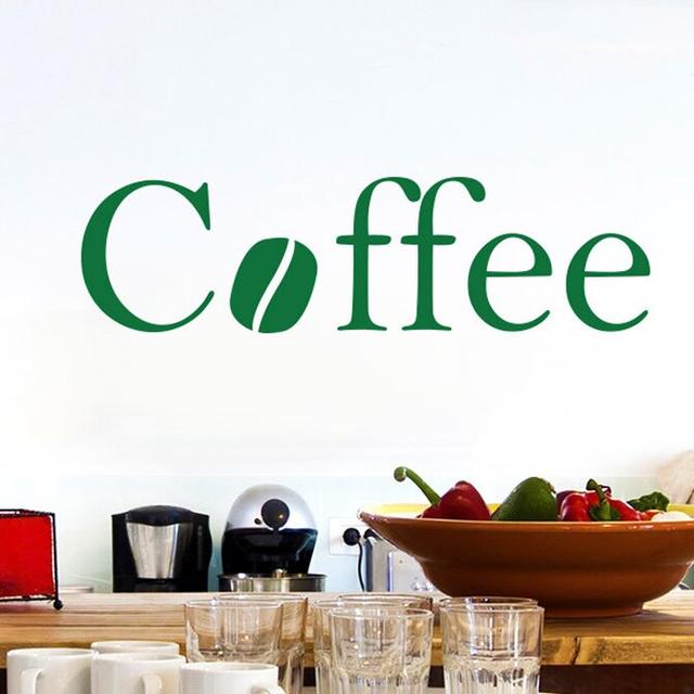 Coffee Wall Sticker 17 Stories Colour: Green, Size: Large on Productcaster.