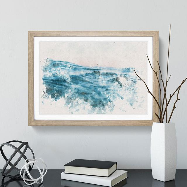 Rising Ocean - Picture Frame Painting Print East Urban Home Size: 33cm H x 45cm W x 2cm D, Frame Option: Oak Framed on Productcaster.