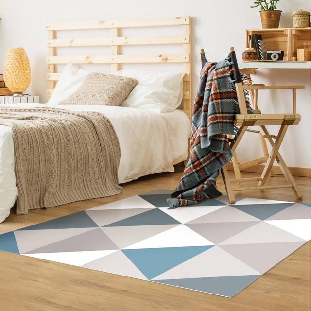 Fuat Geometrischer Grau/Rosa/Blauer Teppich für drinnen und draußen East Urban Home Teppichgröße: Quadratisch 140 x 140 cm on Productcaster.