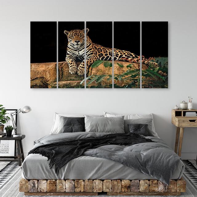 Leinwandbild Leopard Panther Cat Animal Canora Grey Größe: 80 cm H x 200 cm B on Productcaster.