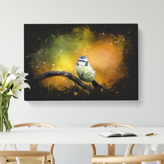 Blue Tit Bird Vol.2 - Wrapped Canvas Painting East Urban Home Size: 35cm H x 50cm W x 3cm D on Productcaster.