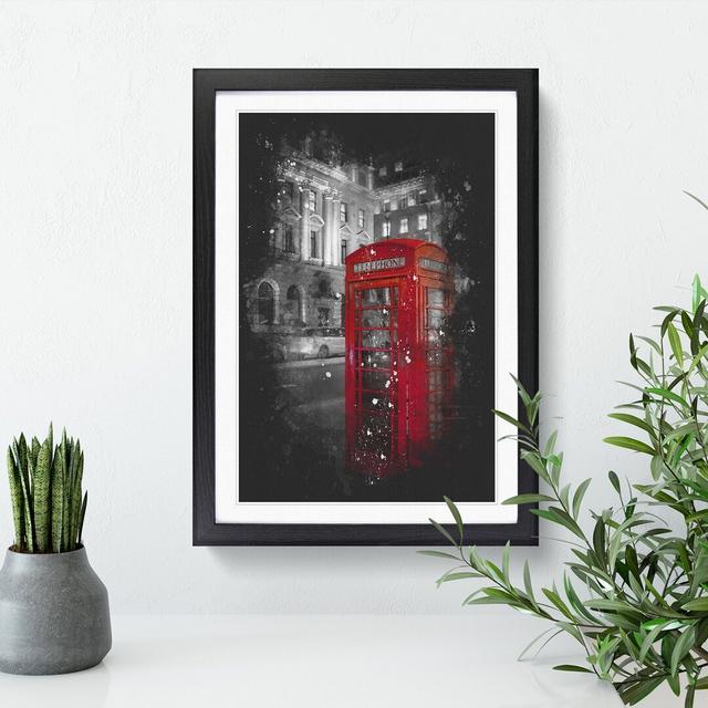 Red Telephone Box - Picture Frame Painting on MDF East Urban Home Size: 36cm H x 27cm W x 2cm D, Frame Option: Black Framed on Productcaster.