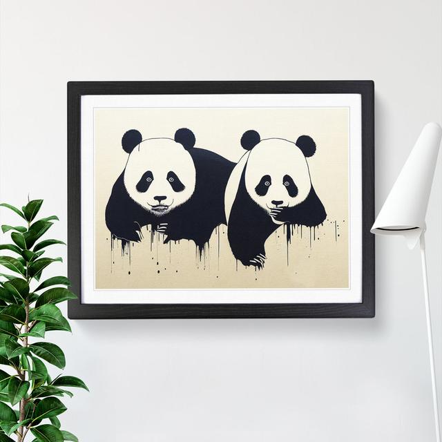 Powerful Pandas Abstract - Picture Frame Graphic Art 17 Stories Frame Colour: Black Framed, Size: 34cm H x 46cm W x 2cm D on Productcaster.