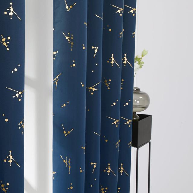 Bertie Room Darkening Thermal Curtains (Set of 2) Fairmont Park Panel Size: Width 140 x Drop 229 cm, Colour: Navy Blue on Productcaster.