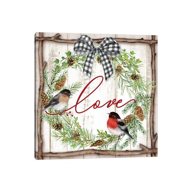 Love Pinecone Wreath by Mollie B. - Wrapped Canvas Print Brambly Cottage Size: 45.72cm H x 45.72cm W x 1.905cm D on Productcaster.