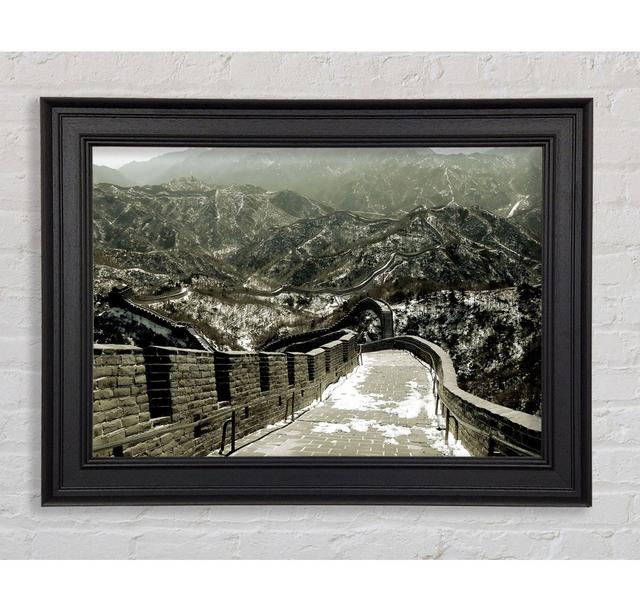 The Great Wall Of China Sepia - Single Picture Frame Art Prints Union Rustic Size: 59.7cm H x 84.1cm W x 8cm D on Productcaster.