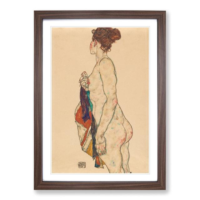 Nude Female Vol.1 by Egon Schiele - Picture Frame Painting on MDF East Urban Home Frame Option: Walnut Framed, Size: 65cm H x 48cm W x 2cm D on Productcaster.