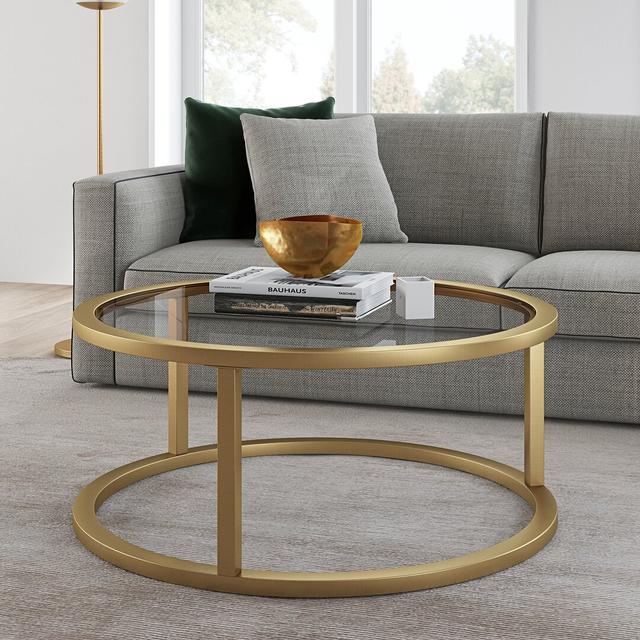 Coffee Table Blue Elephant Table Base Colour: Brass on Productcaster.