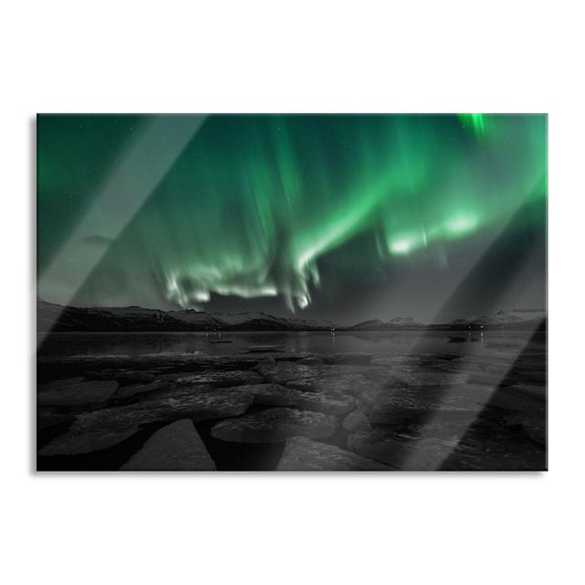 Northern Lights In The Sky - No Frame Print on Glass Brayden Studio Size: 60cm H x 80cm W x 0.4cm D on Productcaster.