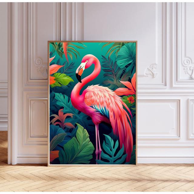 Tropical Flamingo Poster, Botanical, Flamingo Print, Floral Décor, Floral Print, Tropical Wall Décor 17 Stories Size: 21cm H x 14cm W on Productcaster.