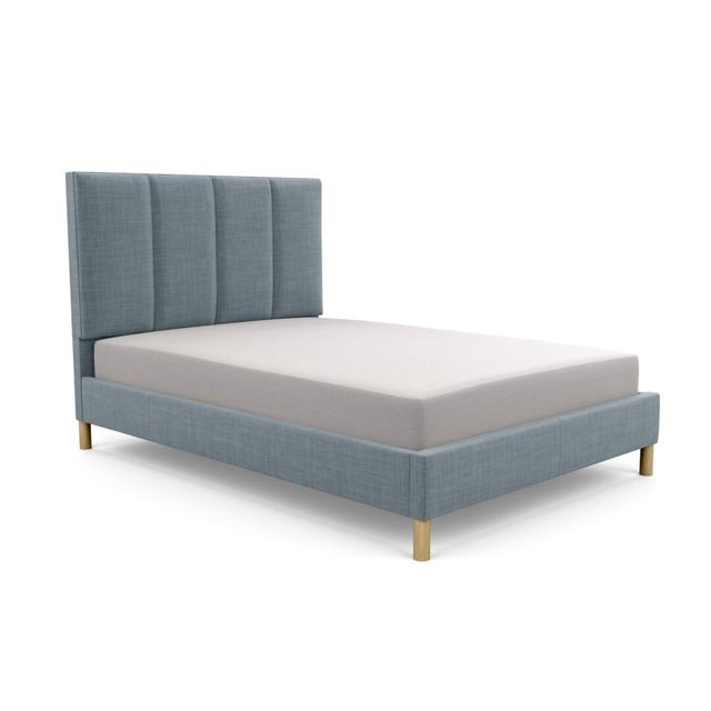 Middletown Upholstered Bed Frame Brayden Studio Upholstery Colour: Sky, Upholstery Material: Wool, Size: Small Double (4') on Productcaster.