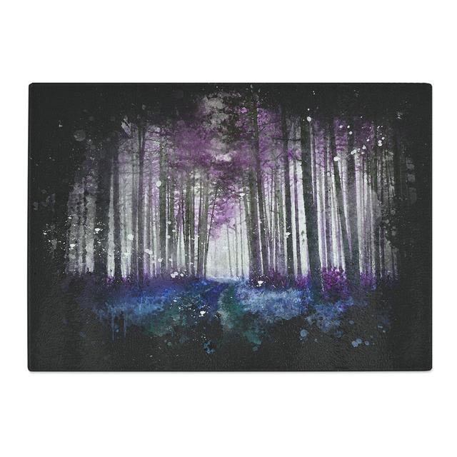 Tempered Glass Path Through a Purple Forest Chopping Board East Urban Home Size: 20 cm x 28.5 cm on Productcaster.