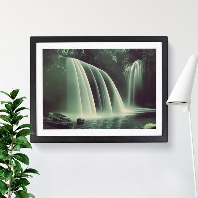 Captivating Waterfall - Single Picture Frame Print Alpen Home Size: 34cm H x 46cm W x 2cm D, Format: Black on Productcaster.