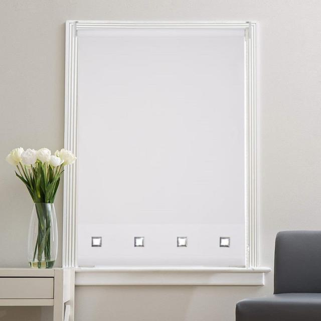 Sheer Roller Blind 17 Stories Finish: White, Size: 210 cm L x 180 cm W on Productcaster.