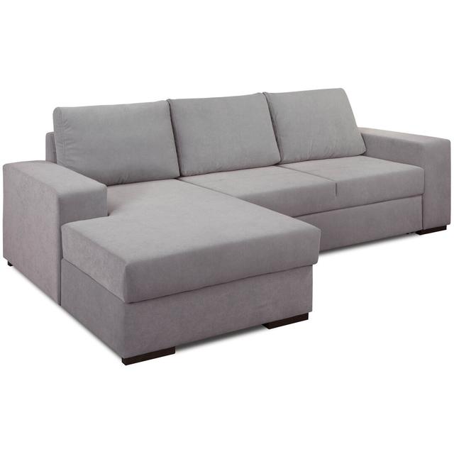 Ecksofa Beliveau mit Bettfunktion Ebern Designs Ausrichtung: Links ausgerichtet, Brandsicher: Ja, Polsterfarbe: Grau on Productcaster.