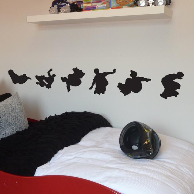 6 Piece Skateboarders Wall Sticker Set East Urban Home Colour: Dark Grey on Productcaster.