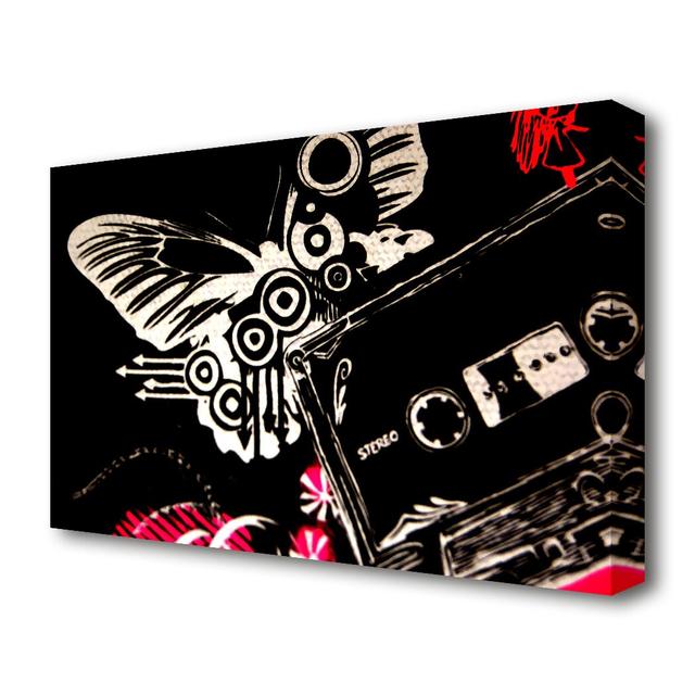 Tape Butterfly - Wrapped Canvas Graphic Art Print East Urban Home Size: 50.8 cm H x 81.3 cm W on Productcaster.