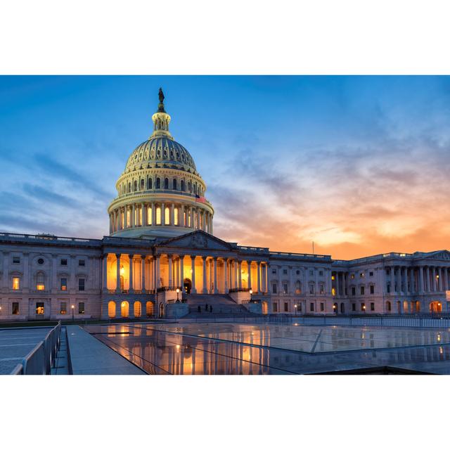 US Capitol Building at Sunset - Wrapped Canvas Photograph 17 Stories Size: 30cm H x 46cm W on Productcaster.