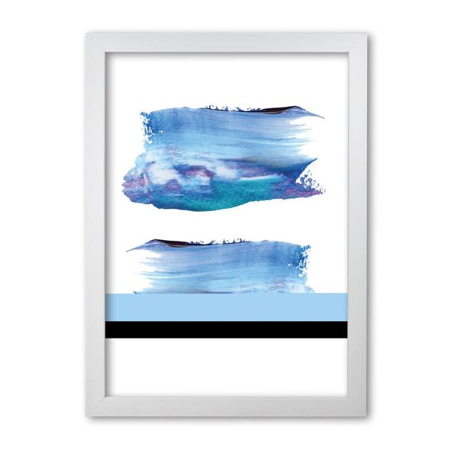 Blue And Purple Abstract Paint Strokes - Single Picture Frame Print East Urban Home Size: 30 cm H x 21 cm W x 5 cm D, Format: White Grain Frame on Productcaster.