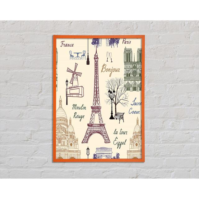 Coursey Eiffel Tower France 1 - Single Picture Frame Art Prints Fleur De Lis Living Size: 84.1cm H x 59.7cm W x 2cm D on Productcaster.