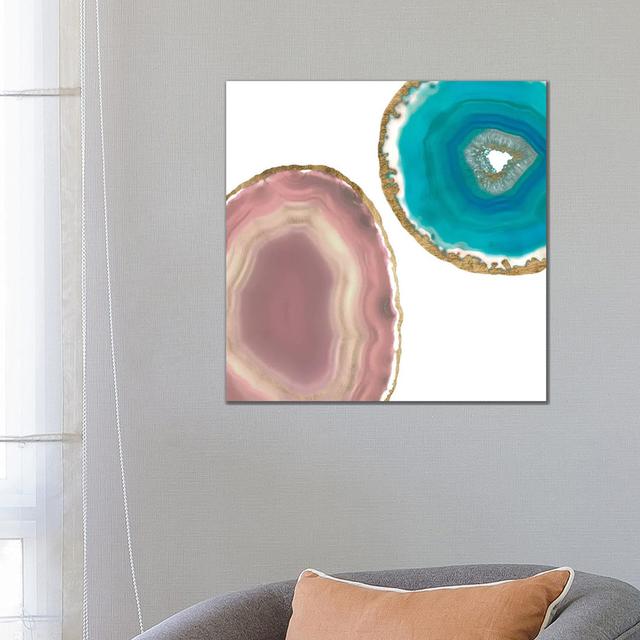 Gem Stones II by Jennifer Goldberger - Wrapped Canvas Art Prints House of Hampton Size: 66.04cm H x 66.04cm W x 3.81cm D on Productcaster.